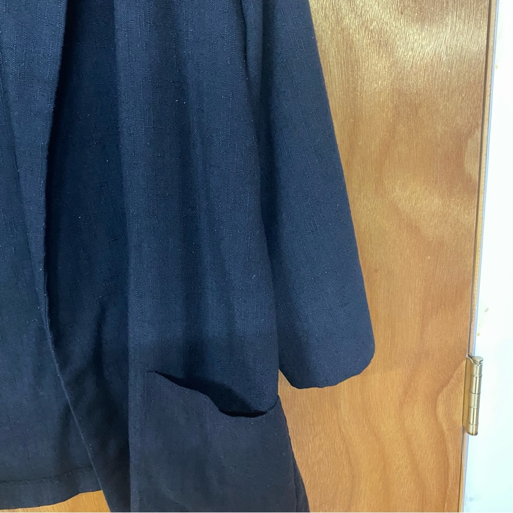 Vintage Aparenza Blazer Jacket Black w/ Pockets Office Simple Minimalist Staple - Picture 6 of 11